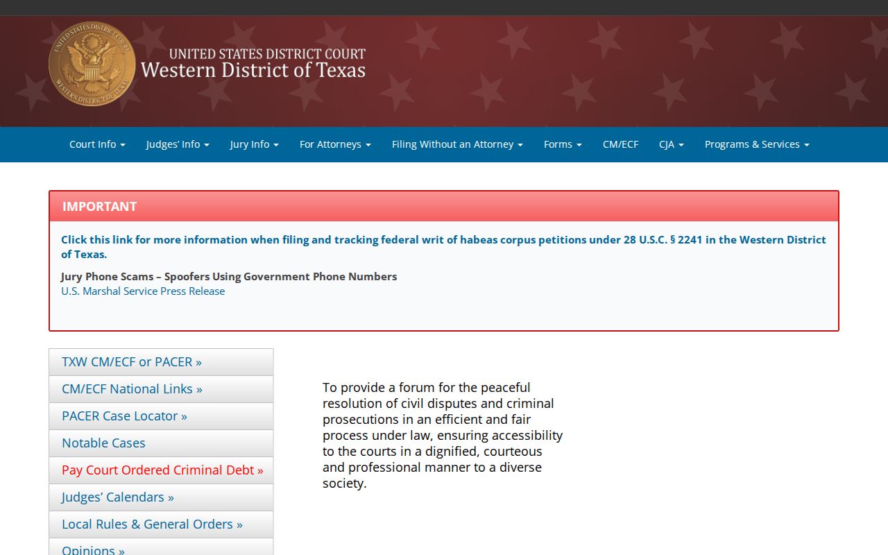 Llano County criminal court cases Western District of Texas source