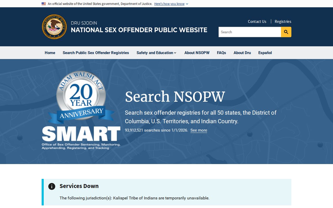 Llano County sex offender lookup through the national NSOPW registry